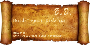 Belényesi Diána névjegykártya